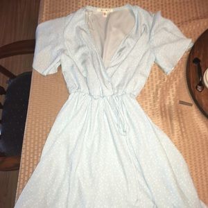 Light blue polka dot dress